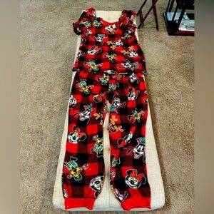 Women’s Disney Christmas Pajama Set - Mickey & Friends - EUC - Red and Black